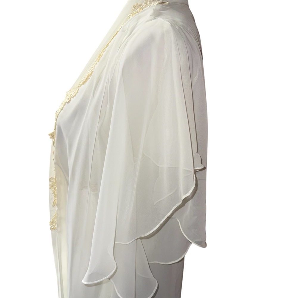 Vintage Dentelle robe and slip dress nightgown set 2 pc sheer lace bridal S/M - Picture 4 of 16